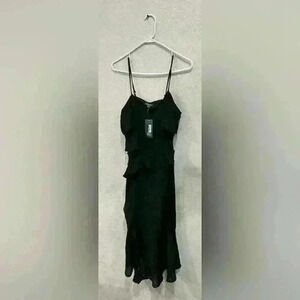 Wild fable black ruffled midi dress